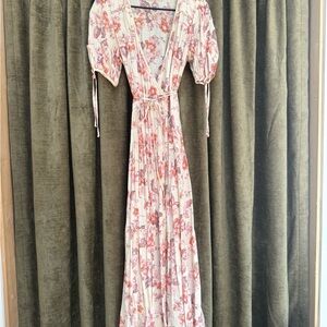 Christy Dawn Augusta Dress in french flowers in cream dusty rose and pink. amall